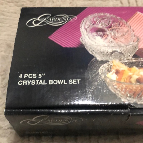 Gardenia 4 piece crystal bowl set, New in box - Picture 9 of 16